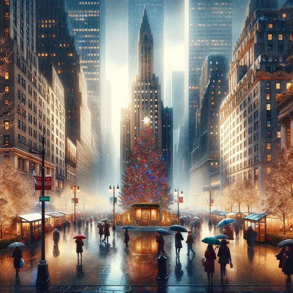 Dalle3_New-York-city-raining-in-a-christmas-day