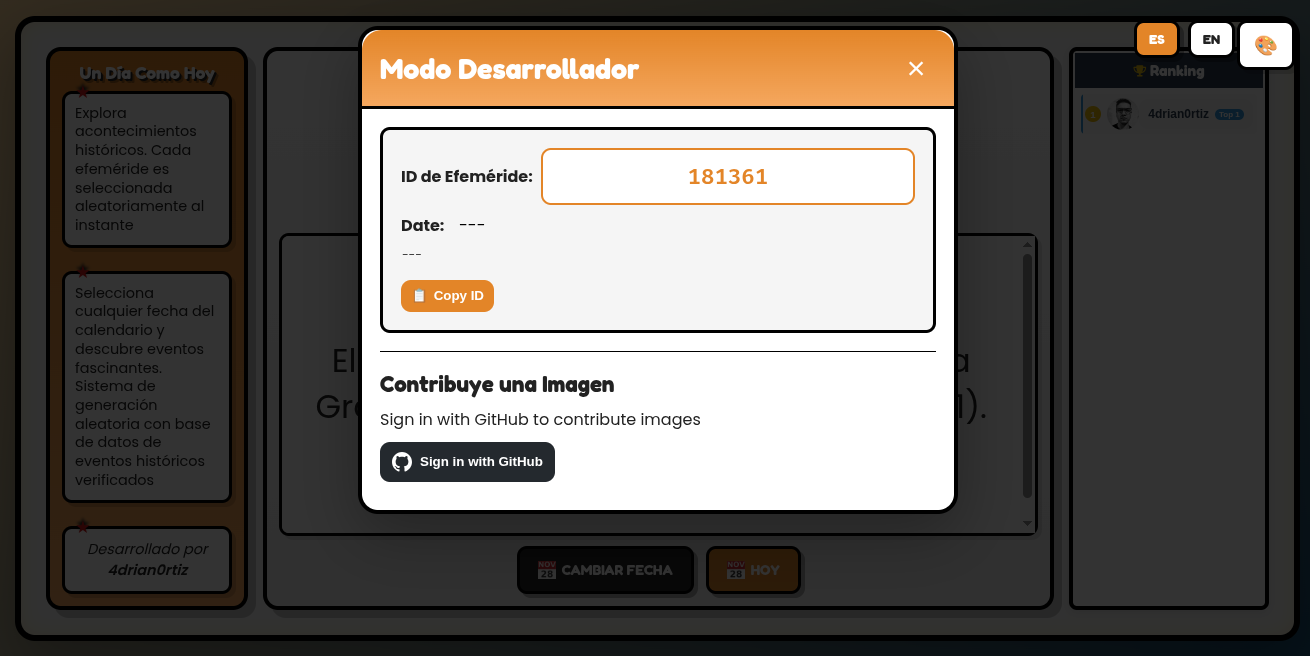 Modal de autenticación GitHub